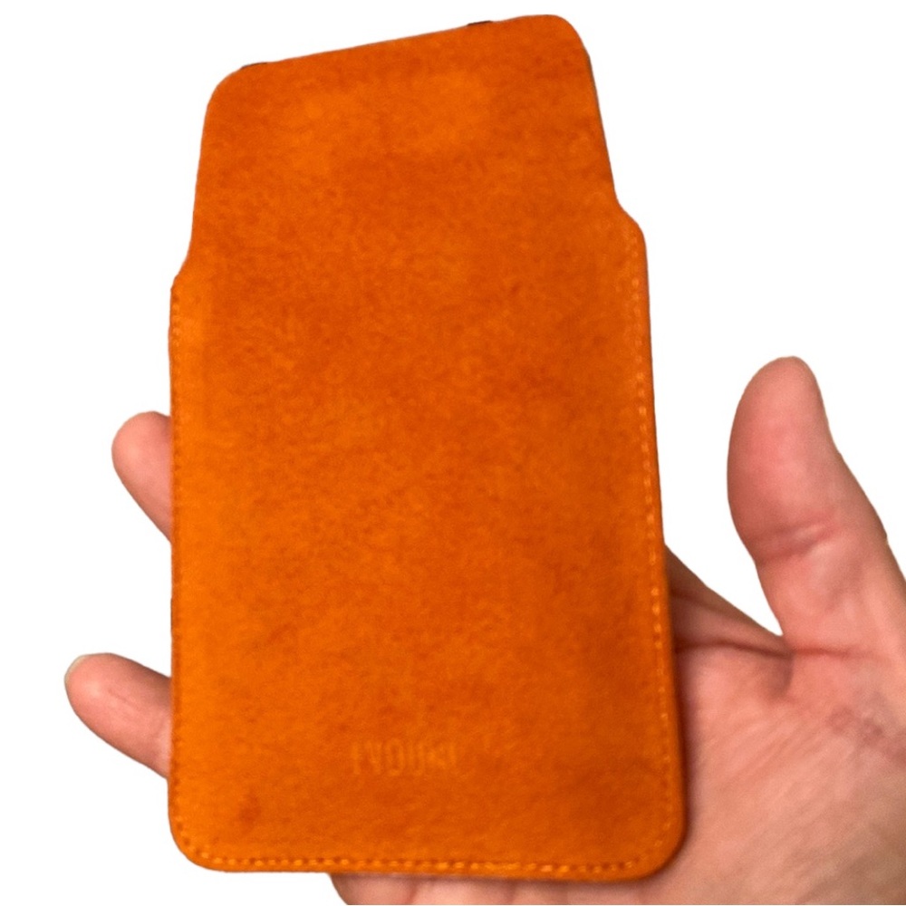 EUC Evouni Suede Slip Mirror iPod Case Small Leather Goods Card Case Nano Fiber?